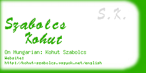 szabolcs kohut business card
